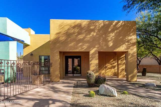 view of front of home featuring french doors