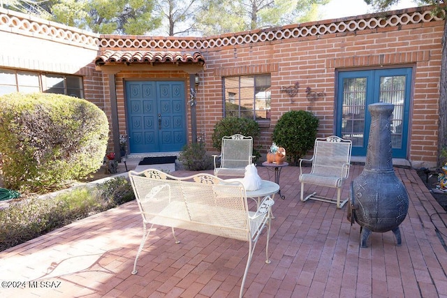 view of patio with french doors