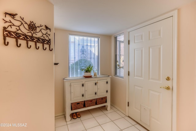 view of tiled foyer