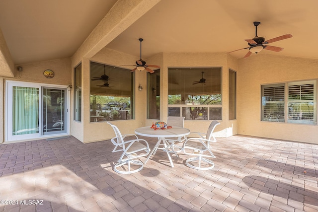 view of patio / terrace with ceiling fan