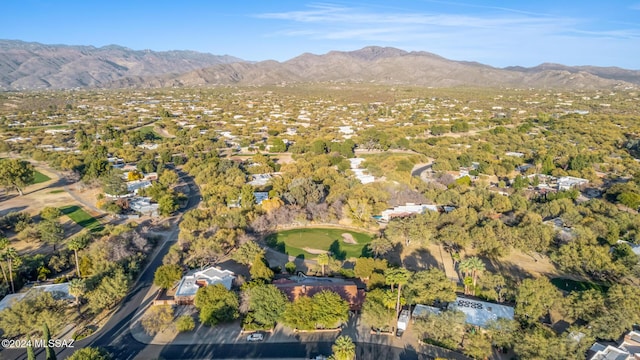 drone / aerial view with a mountain view