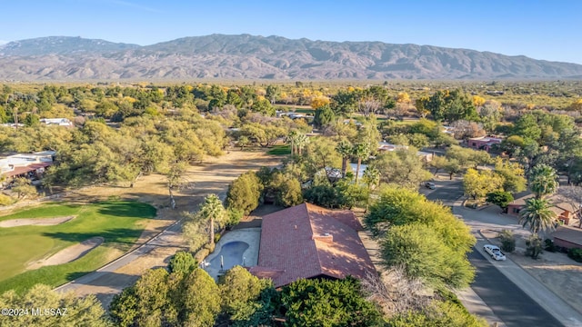 aerial view with a mountain view