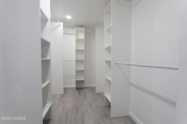 spacious closet with light wood-type flooring