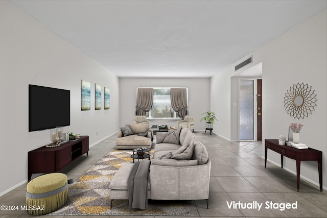 view of tiled living room