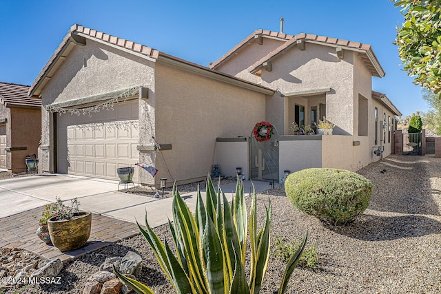 view of front of house with a garage