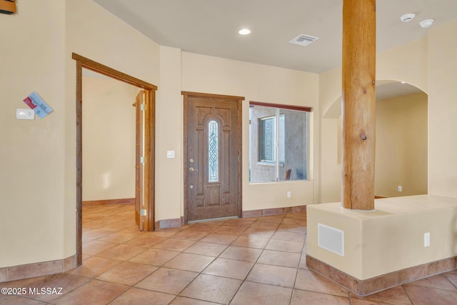 view of tiled foyer