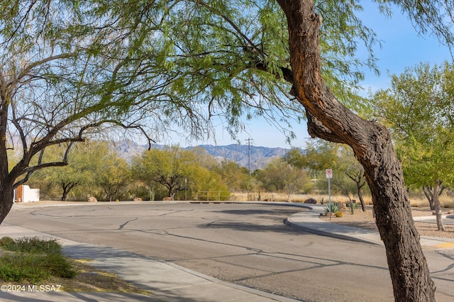 view of street with a mountain view