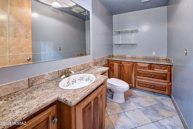 bathroom with toilet and vanity