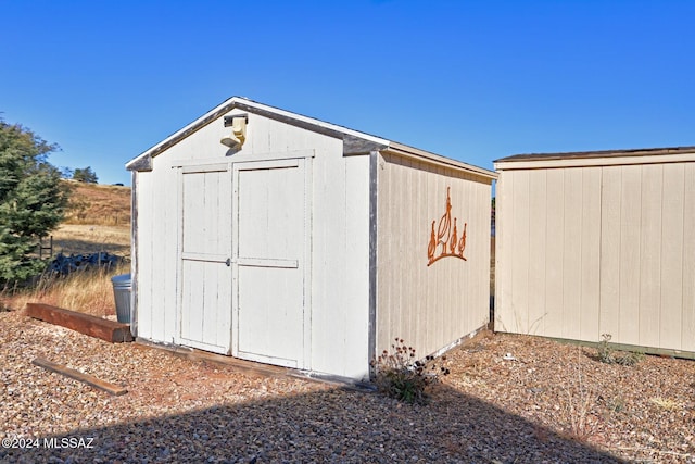 view of shed