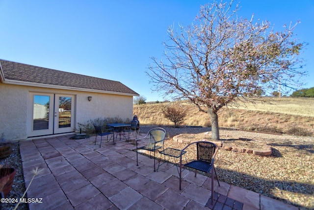 view of patio / terrace featuring french doors