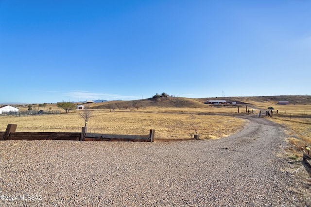 view of street with a rural view