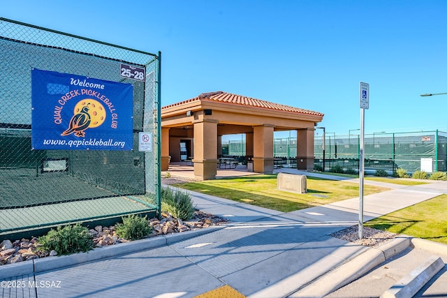 exterior space with a gazebo