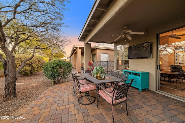 63506 E Harmony Dr, Tucson, AZ 85739 - view of patio / terrace featuring ceiling fan
