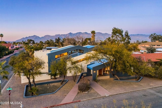 exterior space with a mountain view