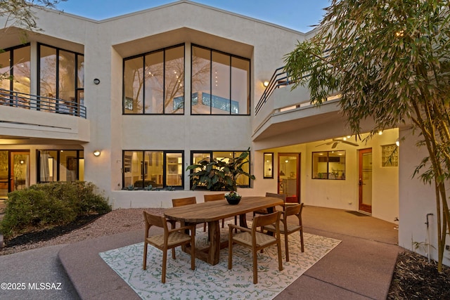 back of house with a patio