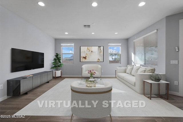 living room featuring hardwood / wood-style floors