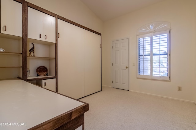 carpeted bedroom with a closet