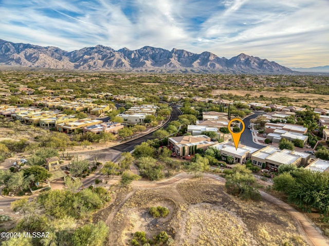 drone / aerial view with a mountain view