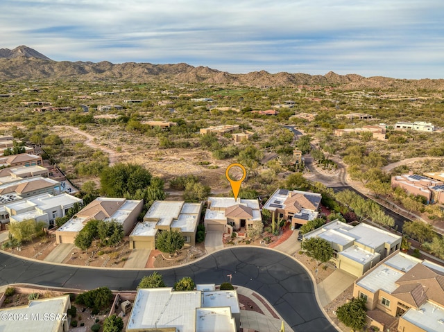 aerial view featuring a mountain view