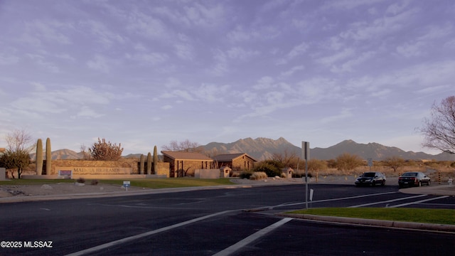 view of street with a mountain view