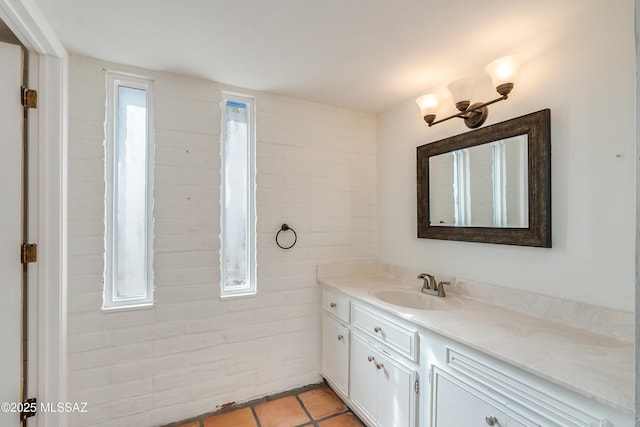 bathroom featuring vanity and tile patterned flooring