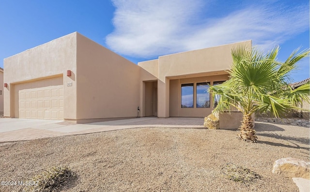 adobe home with a garage