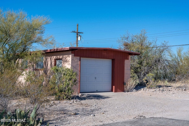 view of garage