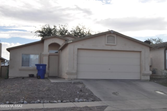 view of front facade with a garage