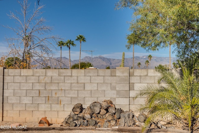 view of yard featuring a mountain view