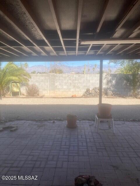 view of patio featuring a fenced backyard