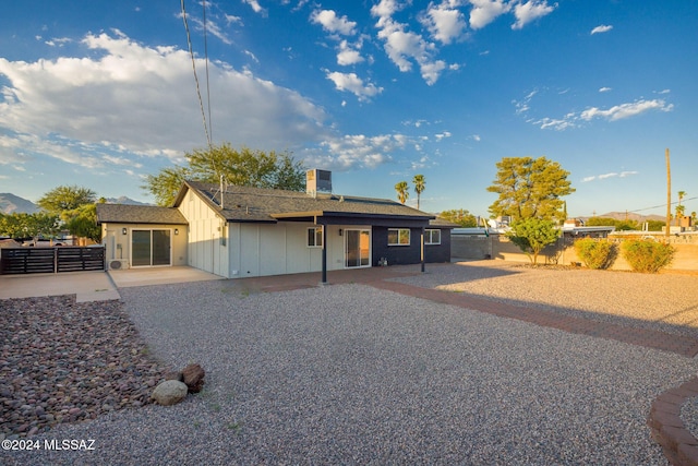 view of front of home with a patio