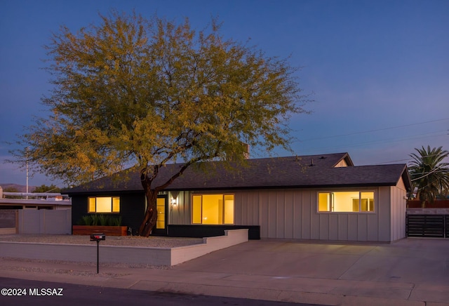 view of ranch-style house