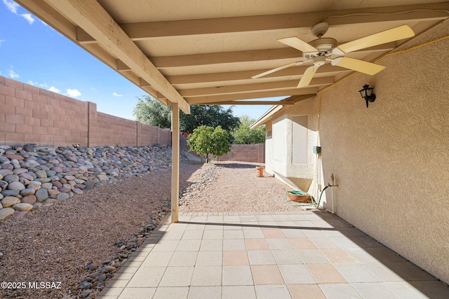 view of patio / terrace with ceiling fan