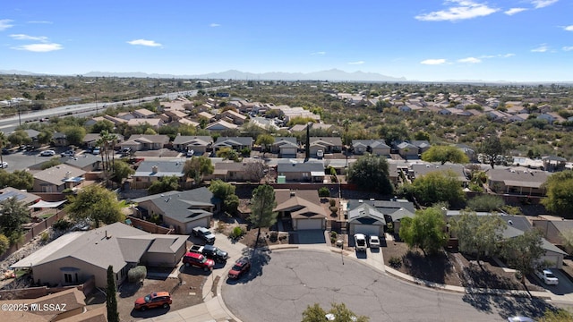 aerial view with a mountain view