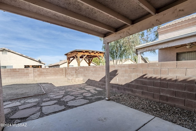 view of patio featuring a fenced backyard