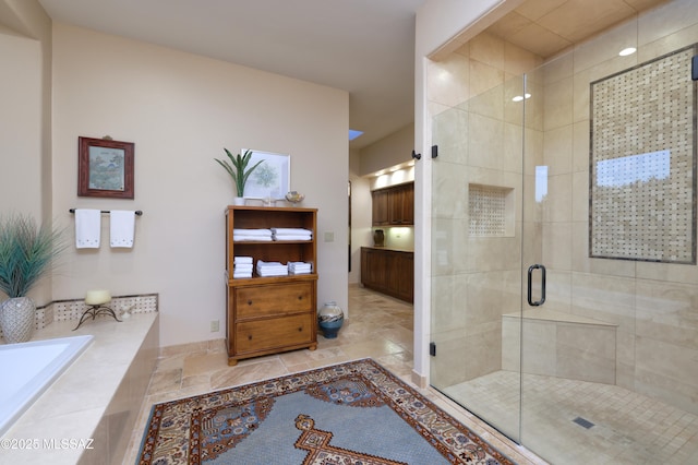 bathroom featuring walk in shower