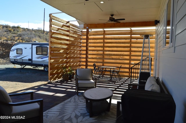 16911 S Joshua Tree Rd, Mayer, AZ 86333 - view of patio with a ceiling fan