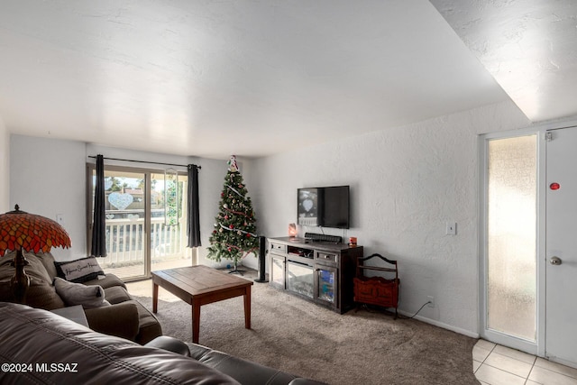 view of tiled living room