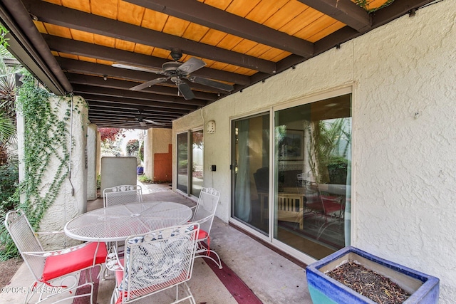 view of patio with ceiling fan