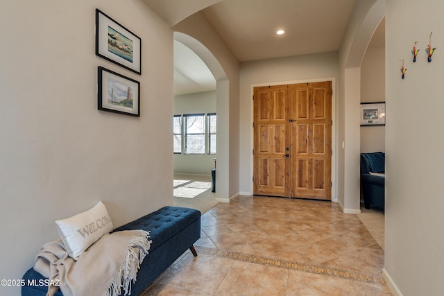 view of tiled entrance foyer