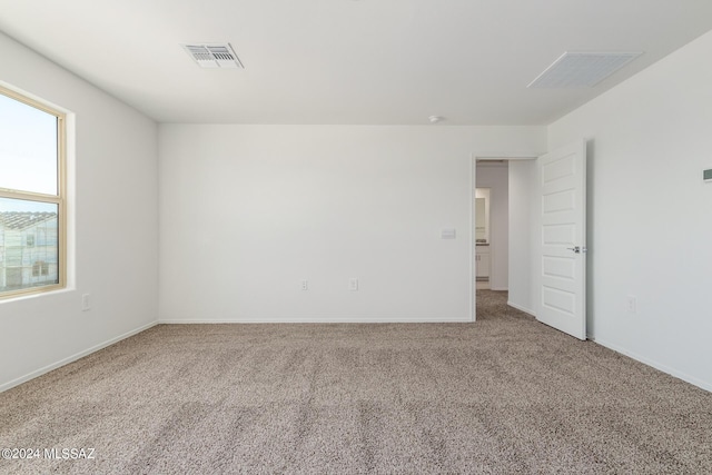 spare room featuring carpet flooring and a healthy amount of sunlight