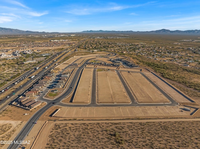 drone / aerial view with a mountain view