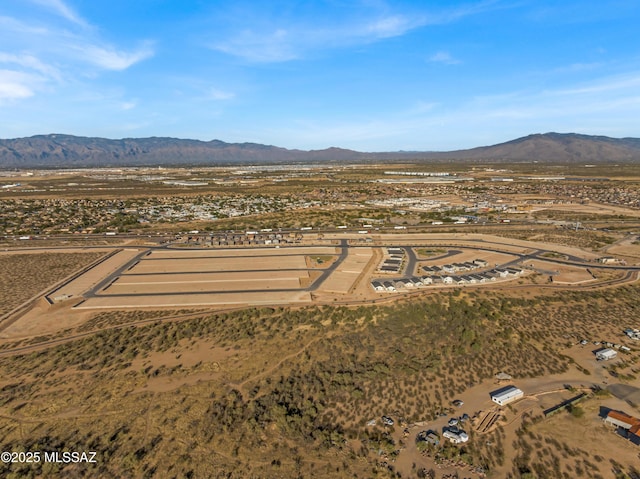 aerial view with a mountain view