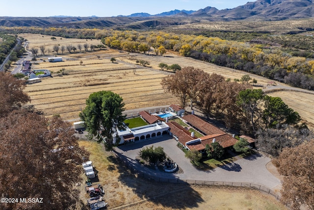 drone / aerial view with a mountain view