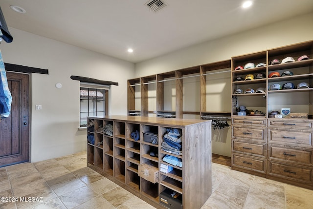 view of walk in closet