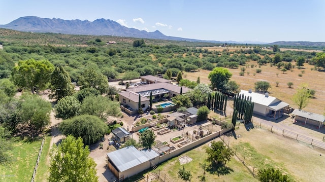 drone / aerial view with a mountain view