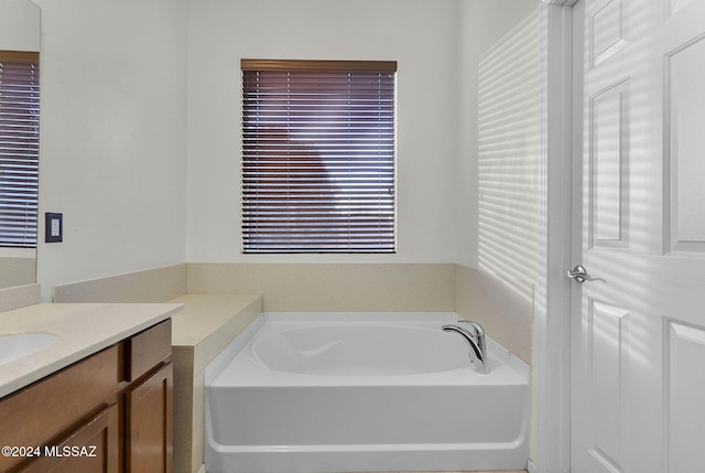 bathroom with a bathtub and vanity