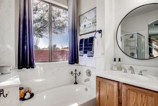 14286 E Lazy Jake Ln, Vail, AZ 85641 - bathroom featuring vanity and separate shower and tub