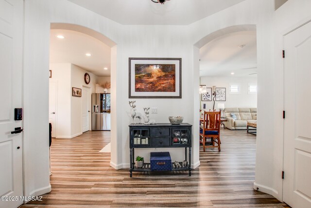 14286 E Lazy Jake Ln, Vail, AZ 85641 - corridor with hardwood / wood-style flooring