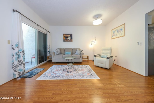 living room with hardwood / wood-style flooring